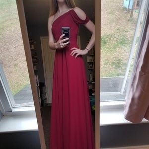 Burgundy prom or bridesmaid dress